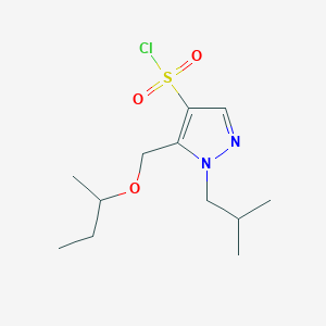 molecular formula C12H21ClN2O3S B2904665 5-(sec-butoxymethyl)-1-isobutyl-1H-pyrazole-4-sulfonyl chloride CAS No. 1856080-05-1