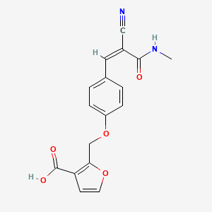 2-[[4-[(Z)-2-cyano-3-(methylamino)-3-oxoprop-1-enyl]phenoxy]methyl]furan-3-carboxylic acid