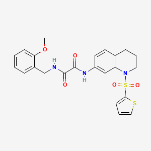 molecular formula C23H23N3O5S2 B2904669 N1-(2-methoxybenzyl)-N2-(1-(thiophen-2-ylsulfonyl)-1,2,3,4-tetrahydroquinolin-7-yl)oxalamide CAS No. 898448-32-3