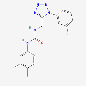 molecular formula C17H17FN6O B2904671 1-(3,4-dimethylphenyl)-3-((1-(3-fluorophenyl)-1H-tetrazol-5-yl)methyl)urea CAS No. 920485-50-3