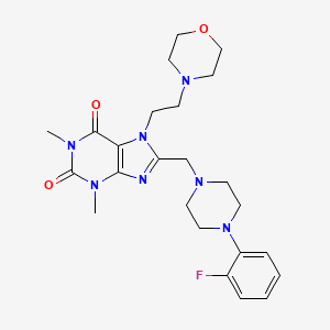 molecular formula C24H32FN7O3 B2904672 8-((4-(2-fluorophenyl)piperazin-1-yl)methyl)-1,3-dimethyl-7-(2-morpholinoethyl)-1H-purine-2,6(3H,7H)-dione CAS No. 872628-06-3