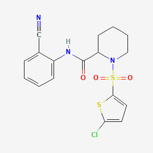 1-((5-chlorothiophen-2-yl)sulfonyl)-N-(2-cyanophenyl)piperidine-2-carboxamide