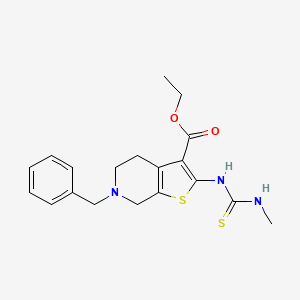 molecular formula C19H23N3O2S2 B2904680 Ethyl 6-benzyl-2-(3-methylthioureido)-4,5,6,7-tetrahydrothieno[2,3-c]pyridine-3-carboxylate CAS No. 1710283-50-3