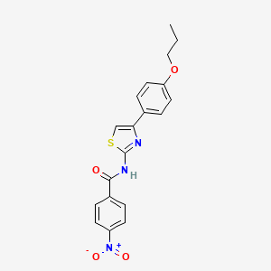 molecular formula C19H17N3O4S B2904681 4-nitro-N-[4-(4-propoxyphenyl)-1,3-thiazol-2-yl]benzamide CAS No. 325986-53-6