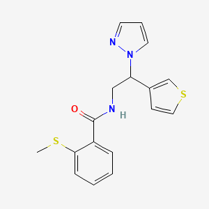 N-(2-(1H-pyrazol-1-yl)-2-(thiophen-3-yl)ethyl)-2-(methylthio)benzamide