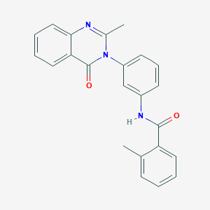 2-methyl-N-[3-(2-methyl-4-oxoquinazolin-3-yl)phenyl]benzamide