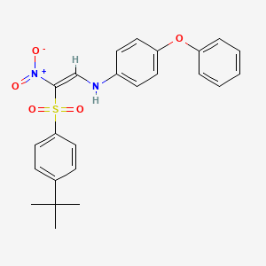 molecular formula C24H24N2O5S B2904699 N-[(Z)-2-(4-tert-butylbenzenesulfonyl)-2-nitroethenyl]-4-phenoxyaniline CAS No. 1025609-87-3