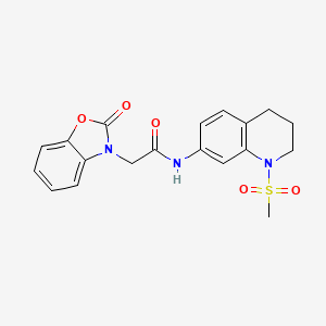 molecular formula C19H19N3O5S B2904709 N-(1-(methylsulfonyl)-1,2,3,4-tetrahydroquinolin-7-yl)-2-(2-oxobenzo[d]oxazol-3(2H)-yl)acetamide CAS No. 1206985-60-5