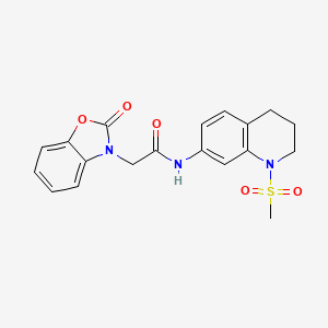 molecular formula C19H19N3O5S B2904709 N-(1-(甲基磺酰基)-1,2,3,4-四氢喹啉-7-基)-2-(2-氧代苯并[d]恶唑-3(2H)-基)乙酰胺 CAS No. 1206985-60-5