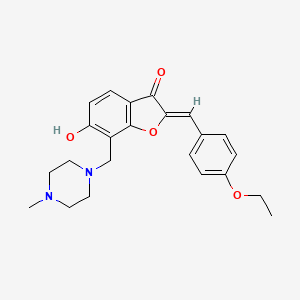 molecular formula C23H26N2O4 B2904718 (Z)-2-(4-ethoxybenzylidene)-6-hydroxy-7-((4-methylpiperazin-1-yl)methyl)benzofuran-3(2H)-one CAS No. 869078-36-4
