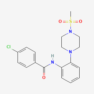 molecular formula C18H20ClN3O3S B2904719 4-氯-N-[2-(4-甲基磺酰基-1-哌嗪基)苯基]苯甲酰胺 CAS No. 478260-31-0