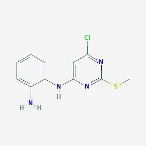 molecular formula C11H11ClN4S B2904720 N~1~-[6-chloro-2-(methylsulfanyl)-4-pyrimidinyl]-1,2-benzenediamine CAS No. 339017-76-4