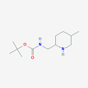 molecular formula C12H24N2O2 B2904728 叔丁基 N-[(5-甲基哌啶-2-基)甲基]氨基甲酸酯，非对映异构体的混合物 CAS No. 1782752-94-6