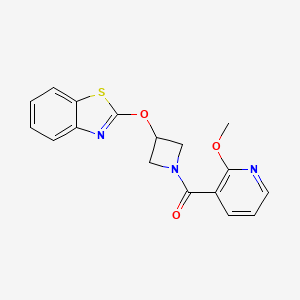 molecular formula C17H15N3O3S B2904734 (3-(Benzo[d]thiazol-2-yloxy)azetidin-1-yl)(2-methoxypyridin-3-yl)methanone CAS No. 1421466-13-8