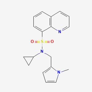 molecular formula C18H19N3O2S B2904735 N-cyclopropyl-N-((1-methyl-1H-pyrrol-2-yl)methyl)quinoline-8-sulfonamide CAS No. 1797570-71-8