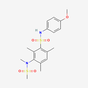 molecular formula C18H24N2O5S2 B2904742 N-(4-甲氧基苯基)-2,4,6-三甲基-3-[甲基(甲基磺酰)氨基]苯磺酰胺 CAS No. 881938-18-7