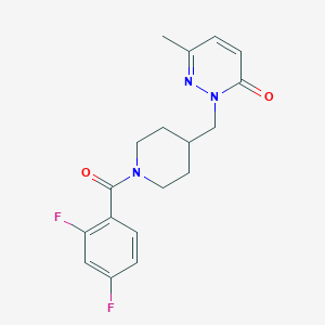 molecular formula C18H19F2N3O2 B2904748 2-((1-(2,4-二氟苯甲酰)哌啶-4-基)甲基)-6-甲基吡哒嗪-3(2H)-酮 CAS No. 2309712-14-7