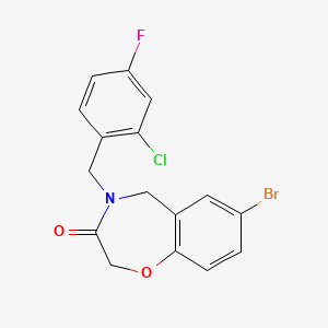molecular formula C16H12BrClFNO2 B2904749 7-bromo-4-(2-chloro-4-fluorobenzyl)-4,5-dihydro-1,4-benzoxazepin-3(2H)-one CAS No. 1326858-05-2