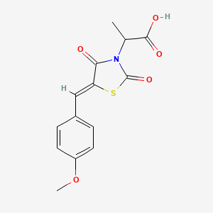 molecular formula C14H13NO5S B2904754 (Z)-2-(5-(4-methoxybenzylidene)-2,4-dioxothiazolidin-3-yl)propanoic acid CAS No. 489397-78-6