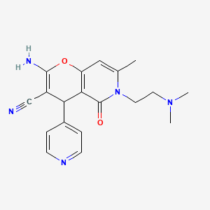 molecular formula C19H21N5O2 B2904755 2-amino-6-(2-(dimethylamino)ethyl)-7-methyl-5-oxo-4-(pyridin-4-yl)-5,6-dihydro-4H-pyrano[3,2-c]pyridine-3-carbonitrile CAS No. 799837-35-7