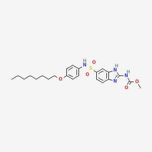 molecular formula C23H30N4O5S B2904766 N-(5-{[4-(辛氧基)苯胺]磺酰基}-1H-1,3-苯并咪唑-2-基)甲酰胺甲酯 CAS No. 882750-13-2