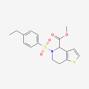 molecular formula C17H19NO4S2 B2904768 5-((4-乙基苯基)磺酰基)-4,5,6,7-四氢噻吩并[3,2-c]吡啶-4-甲酸甲酯 CAS No. 1421449-20-8