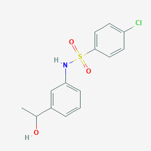 molecular formula C14H14ClNO3S B290478 4-chloro-N-[3-(1-hydroxyethyl)phenyl]benzenesulfonamide 