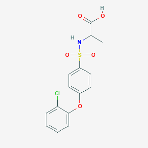 molecular formula C15H14ClNO5S B2904790 ((4-(2-Chlorophenoxy)phenyl)sulfonyl)alanine CAS No. 1008472-78-3