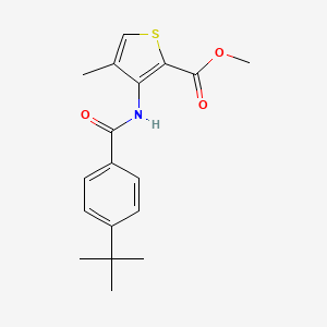 molecular formula C18H21NO3S B2904814 Methyl 3-{[4-(tert-butyl)benzoyl]amino}-4-methyl-2-thiophenecarboxylate CAS No. 676318-52-8