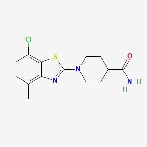 molecular formula C14H16ClN3OS B2904822 1-(7-Chloro-4-methyl-1,3-benzothiazol-2-yl)piperidine-4-carboxamide CAS No. 2415631-06-8