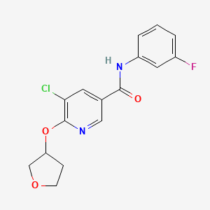 molecular formula C16H14ClFN2O3 B2904824 5-氯-N-(3-氟苯基)-6-((四氢呋喃-3-基)氧基)烟酰胺 CAS No. 1903654-77-2