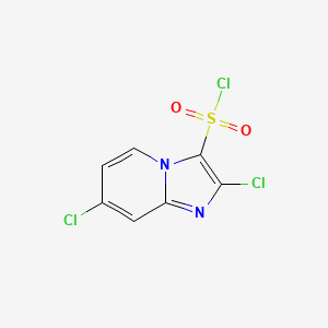 molecular formula C7H3Cl3N2O2S B2904826 2,7-Dichloroimidazo[1,2-a]pyridine-3-sulfonyl chloride CAS No. 1520841-17-1