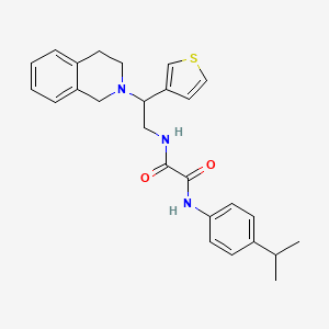 molecular formula C26H29N3O2S B2904831 N1-(2-(3,4-dihydroisoquinolin-2(1H)-yl)-2-(thiophen-3-yl)ethyl)-N2-(4-isopropylphenyl)oxalamide CAS No. 954619-02-4