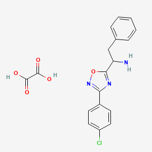 molecular formula C18H16ClN3O5 B2904832 1-[3-(4-Chlorophenyl)-1,2,4-oxadiazol-5-yl]-2-phenylethan-1-amine, oxalic acid CAS No. 1259130-85-2