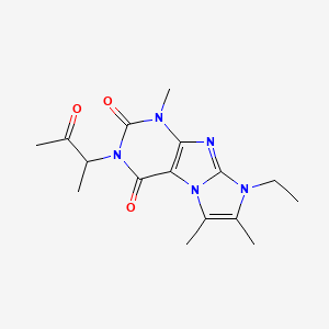 molecular formula C16H21N5O3 B2904841 6-乙基-4,7,8-三甲基-2-(3-氧代丁-2-基)嘌呤[7,8-a]咪唑-1,3-二酮 CAS No. 878413-06-0