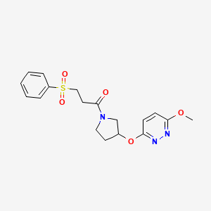 1-(3-((6-Methoxypyridazin-3-yl)oxy)pyrrolidin-1-yl)-3-(phenylsulfonyl)propan-1-one