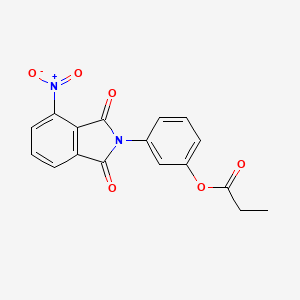 molecular formula C17H12N2O6 B2904852 3-(4-硝基-1,3-二氧代苯并吲哚-2-基)苯基丙酸酯 CAS No. 321979-01-5