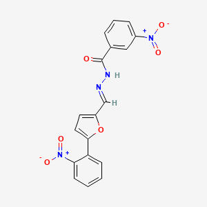molecular formula C18H12N4O6 B2904860 (E)-3-nitro-N'-((5-(2-nitrophenyl)furan-2-yl)methylene)benzohydrazide CAS No. 324770-15-2