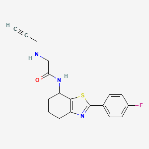 molecular formula C18H18FN3OS B2904863 N-[2-(4-Fluorophenyl)-4,5,6,7-tetrahydro-1,3-benzothiazol-7-yl]-2-(prop-2-ynylamino)acetamide CAS No. 2403764-92-9