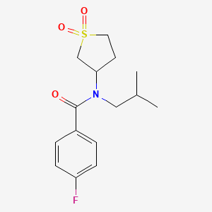 molecular formula C15H20FNO3S B2904865 N-(1,1-dioxidotetrahydrothiophen-3-yl)-4-fluoro-N-isobutylbenzamide CAS No. 898425-36-0