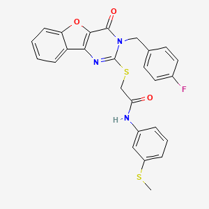 2-((3-(4-fluorobenzyl)-4-oxo-3,4-dihydrobenzofuro[3,2-d]pyrimidin-2-yl)thio)-N-(3-(methylthio)phenyl)acetamide