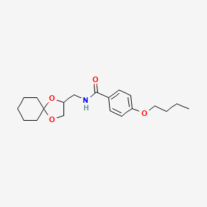 molecular formula C20H29NO4 B2904872 N-(1,4-dioxaspiro[4.5]decan-2-ylmethyl)-4-butoxybenzamide CAS No. 900006-55-5