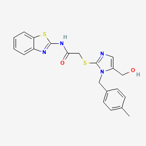 N-(benzo[d]thiazol-2-yl)-2-((5-(hydroxymethyl)-1-(4-methylbenzyl)-1H-imidazol-2-yl)thio)acetamide
