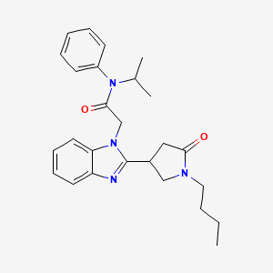 2-[2-(1-butyl-5-oxopyrrolidin-3-yl)-1H-1,3-benzodiazol-1-yl]-N-phenyl-N-(propan-2-yl)acetamide