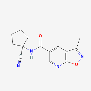 molecular formula C14H14N4O2 B2904877 N-(1-Cyanocyclopentyl)-3-methyl-[1,2]oxazolo[5,4-b]pyridine-5-carboxamide CAS No. 2128449-19-2