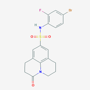 N-(4-bromo-2-fluorophenyl)-3-oxo-1,2,3,5,6,7-hexahydropyrido[3,2,1-ij]quinoline-9-sulfonamide