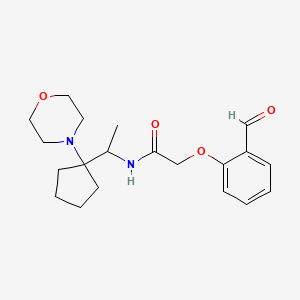 molecular formula C20H28N2O4 B2904889 2-(2-Formylphenoxy)-N-[1-(1-morpholin-4-ylcyclopentyl)ethyl]acetamide CAS No. 2248742-50-7