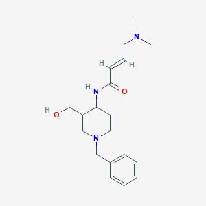 molecular formula C19H29N3O2 B2904896 (E)-N-[1-Benzyl-3-(hydroxymethyl)piperidin-4-yl]-4-(dimethylamino)but-2-enamide CAS No. 2411335-09-4