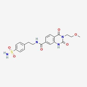molecular formula C20H22N4O6S B2904897 N-{2-[4-(aminosulfonyl)phenyl]ethyl}-3-(2-methoxyethyl)-2,4-dioxo-1,2,3,4-tetrahydroquinazoline-7-carboxamide CAS No. 892270-35-8