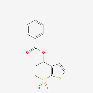 (7,7-dioxo-5,6-dihydro-4H-thieno[2,3-b]thiopyran-4-yl) 4-methylbenzoate